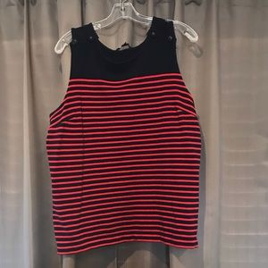 Banana Republic Red & Navy Sleeveless Top